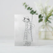 Henri Toulouse-Lautrec: Zelfportret. Karikatuur Briefkaart (Staand voorkant)