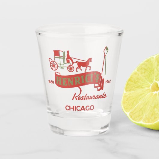 Henrici's Restaurant, Steak & Lobster, Chicago, IL Shot Glas (Voorkant)