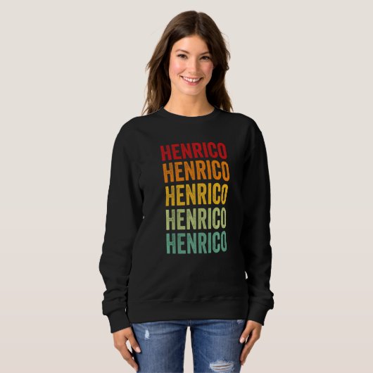 Henrico County Virginia Rainbow Text Trui (Voorkant volledig)