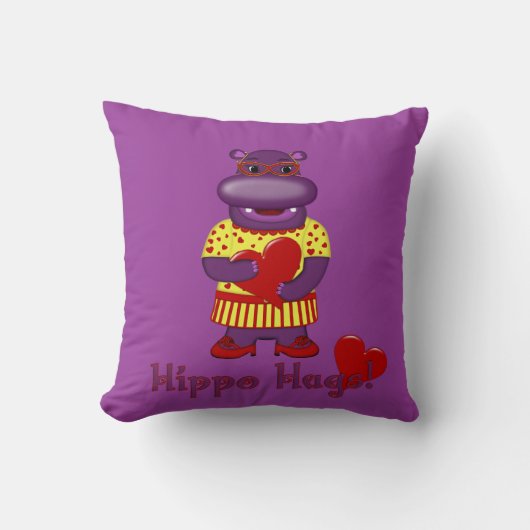Henrietta Hippo Hugs Sierkussen-Paars Kussen (Voorkant)
