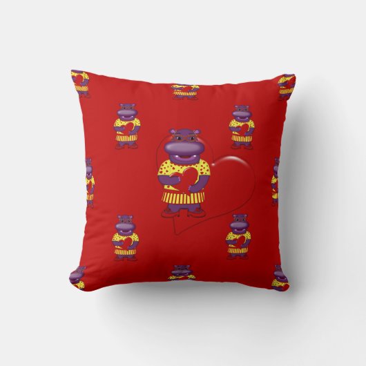 Henrietta Hippo Sierkussen-Red Kussen (Voorkant)