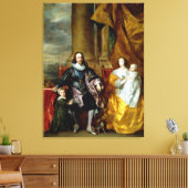 Henrietta Maria en Charles I van Van Dyck Canvas Afdruk (Insitu (Woonkamer))