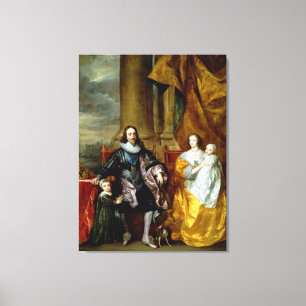 Henrietta Maria en Charles I van Van Dyck Canvas Afdruk