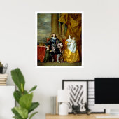 Henrietta Maria en Charles I van Van Dyck Poster (Thuiskantoor)