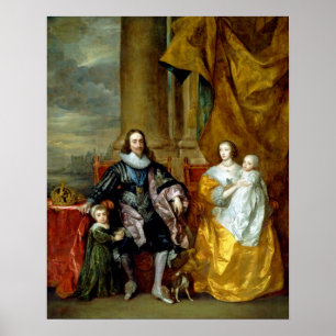 Henrietta Maria en Charles I van Van Dyck Poster