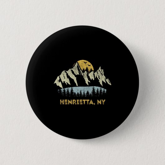 Henrietta New York Mountain Sunset Sunrise Ny  Ronde Button 5,7 Cm (Voorkant)