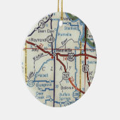 Henrietta TX  kaart Keramisch Ornament (Rechts)