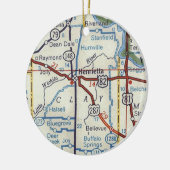 Henrietta TX  kaart Keramisch Ornament (Links)