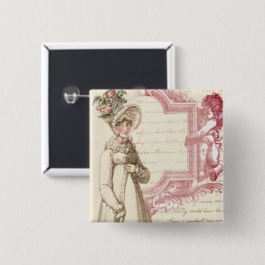Henrietta Vierkante Button 5,1 Cm (Voorkant /achterkant)