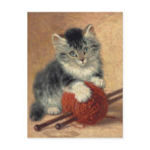 Henriëtte Ronner-Knip A kitten met een wolbal