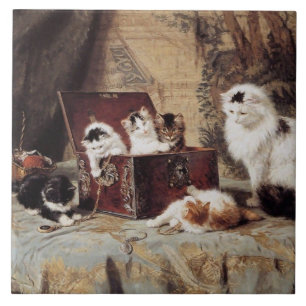  Henriette Ronner-Knip Fond van juwelen Tegeltje