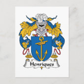 Henriques Family Crest Briefkaart (Voorkant)