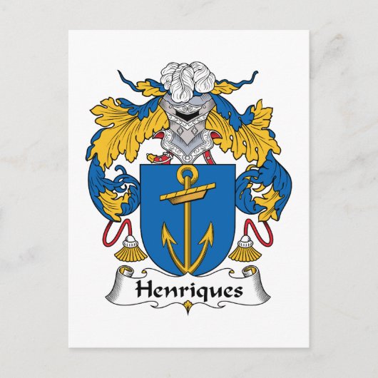 Henriques Family Crest Briefkaart (Voorkant)