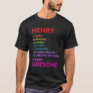 Henry 8th Birthday 8 Years 96 Maanden 417 weken ge T-shirt