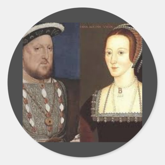 Henry 8th en Anne Boleyn Ronde Sticker (Voorkant)
