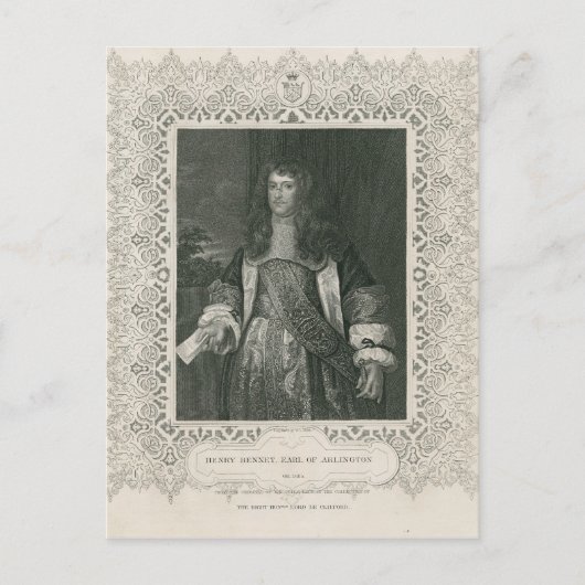 Henry Bennet, 1st Earl of Arlington Briefkaart (Voorkant)