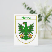 Henry Coat of Arms / Family Crest Briefkaart (Staand voorkant)