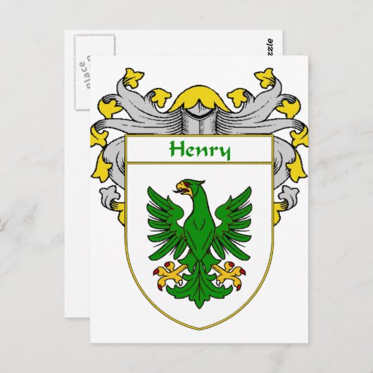 Henry Coat of Arms (Mantled) Briefkaart (Voorkant / Achterkant)