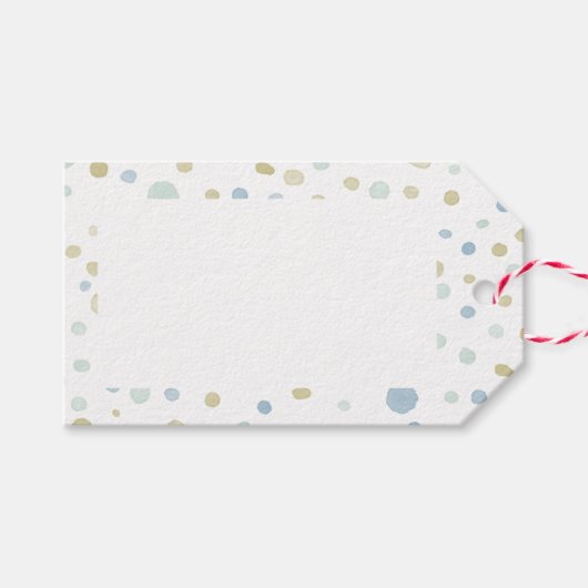 Henry Confetti Waterverf Stippen Gift Label Cadeaulabel (Voorkant (Horizontaal))