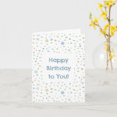 Henry Confetti Waterverf Stippen Verjaardag Kaart (Gele Bloem)