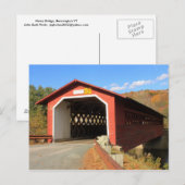 Henry Covered Bridge Bennington Vermont Briefkaart (Voorkant / Achterkant)