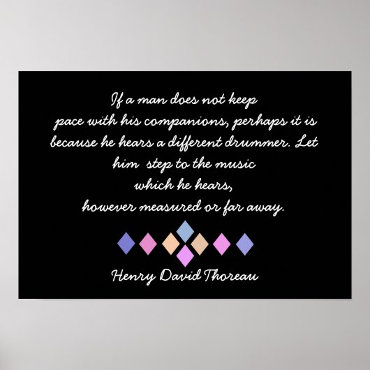 Henry David Thoreau - ander Drummer citaat Poster (Voorkant)