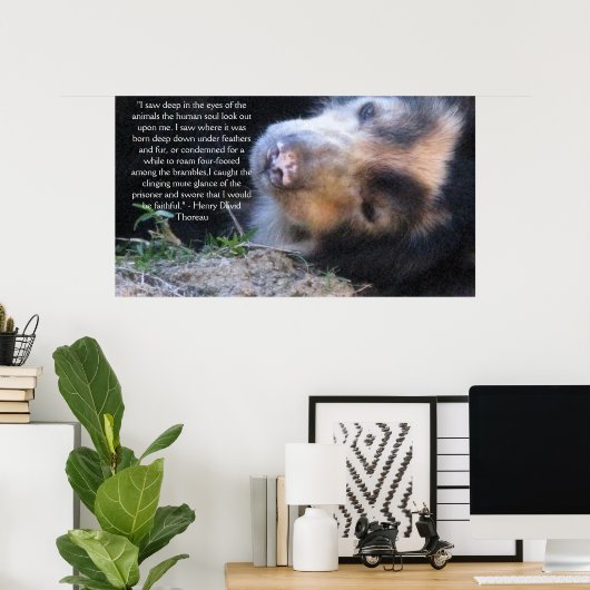 Henry David Thoreau ANIMAL RIGHTS Quote Poster (Thuiskantoor)