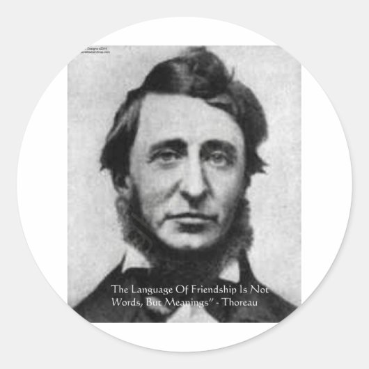 Henry David Thoreau citaat Ronde Sticker (Voorkant)