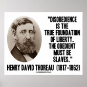 Henry David Thoreau Disobedience True Liberty Poster (Voorkant)