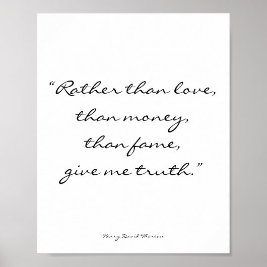 Henry David Thoreau Inspirerend Quote Art Poster (Voorkant)