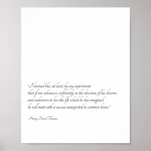 Henry David Thoreau Inspirerend Quote Art Poster