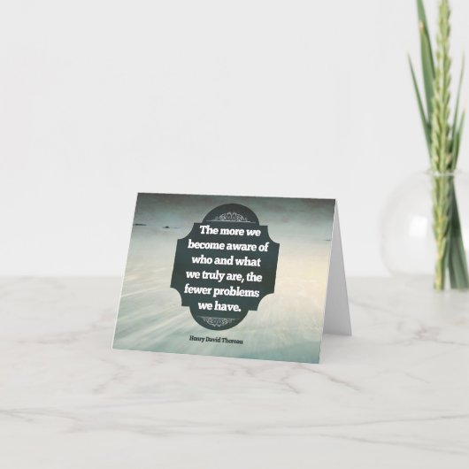 Henry David Thoreau Inspirerend quote "Aware" Bedankkaart (Voorkant)