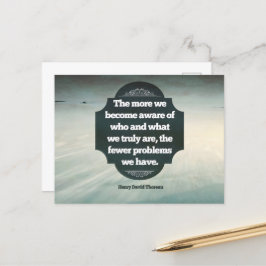 Henry David Thoreau Inspirerend quote "Aware" Briefkaart