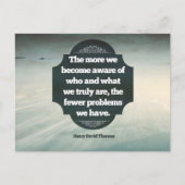 Henry David Thoreau Inspirerend quote "Aware" Briefkaart (Voorkant)