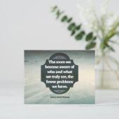 Henry David Thoreau Inspirerend quote "Aware" Briefkaart (Staand voorkant)