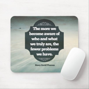 Henry David Thoreau Inspirerend quote "Aware" Muismat