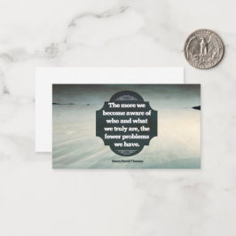 Henry David Thoreau Inspirerend quote "Aware" Notitiekaartje