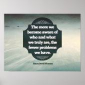 Henry David Thoreau Inspirerend quote "Aware" Poster (Voorkant)
