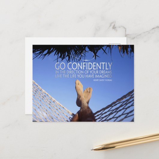 Henry David Thoreau Inspirerend Quote Vertrouwen Briefkaart (Voorkant / Achterkant in situ)