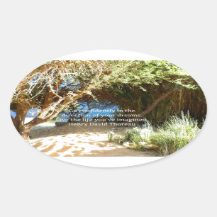Henry David Thoreau Motivatie Dream Quotation Ovale Sticker