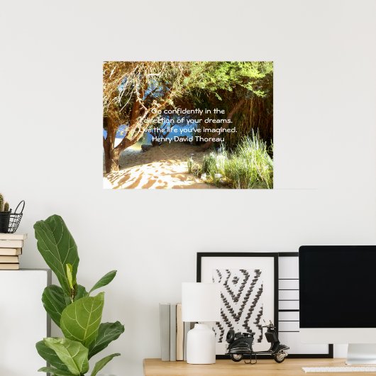 Henry David Thoreau Motivatie Dream Quotation Poster (Thuiskantoor)