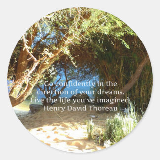 Henry David Thoreau Motivatie Dream Quotation Ronde Sticker