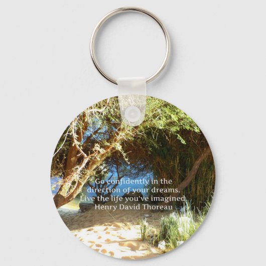 Henry David Thoreau Motivatie Dream Quotation Sleutelhanger (Voorkant)