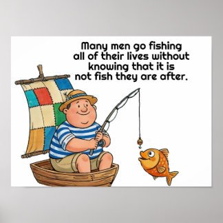 Henry David Thoreau on Fishing Poster