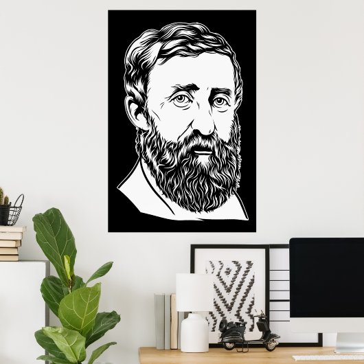 Henry David Thoreau portret Poster (Thuiskantoor)