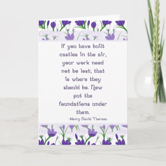 Henry David Thoreau Quote- Spring Crocus Flowers Kaart (Voorkant)