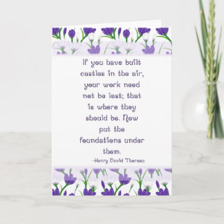Henry David Thoreau Quote- Spring Crocus Flowers Kaart