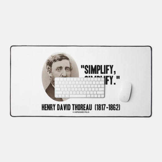 Henry David Thoreau vereenvoudigt Citaat Bureaumat (Keyboard & Muis)