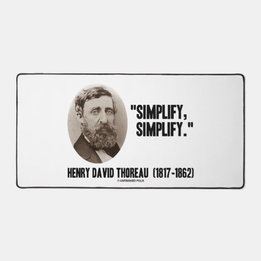 Henry David Thoreau vereenvoudigt Citaat Bureaumat (Voorkant)