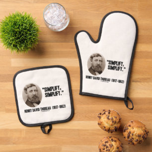 Henry David Thoreau vereenvoudigt Citaat Ovenwant & Pannenlap Set